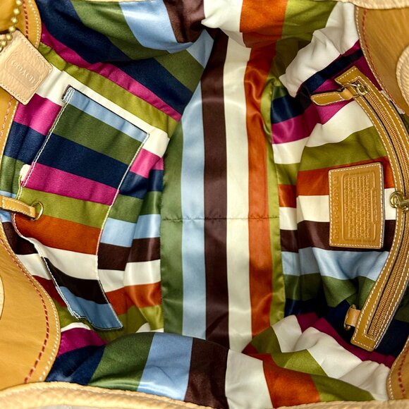 Coach Ergo Legacy XL Tote Camel Tan HTF 2007 Stripe Lining Hang Tag 11640 EUC - Picture 8 of 16